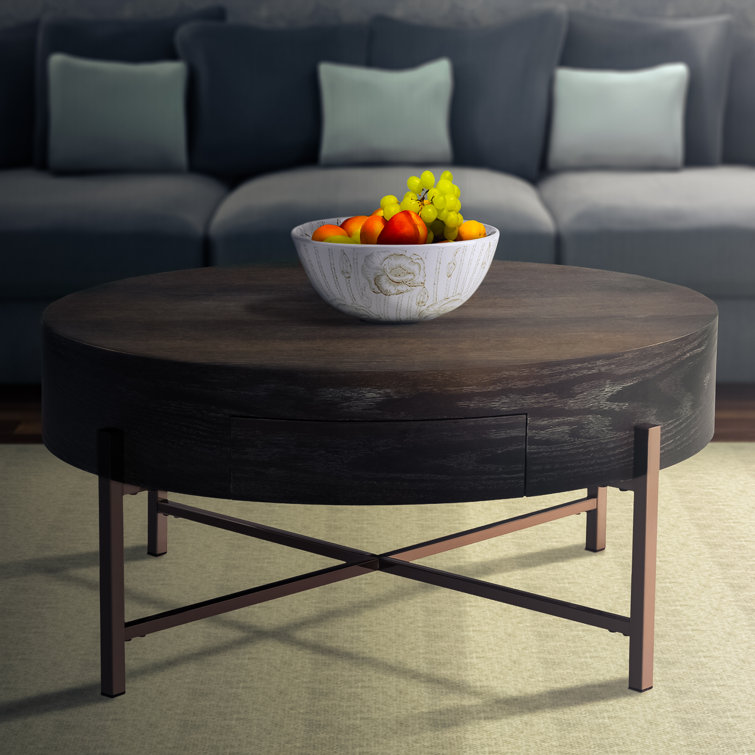 Gracie Oaks Olivette Cross Legs Coffee Table with Storage Wayfair